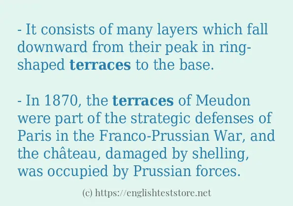 terraces - example sentences