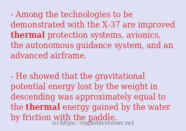 thermal example in sentences