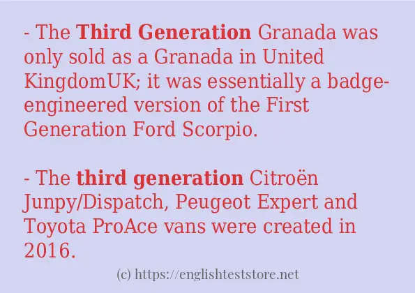 third generation how to use?