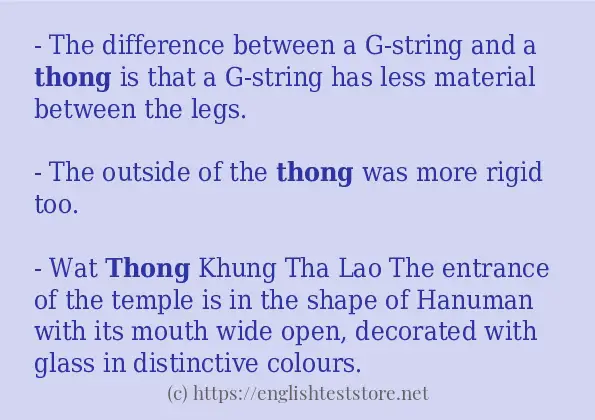 thong example in sentences