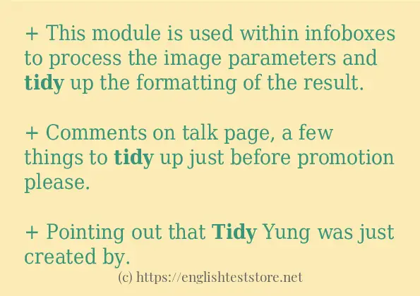 Tidy Sentence Examples Englishteststore Blog 