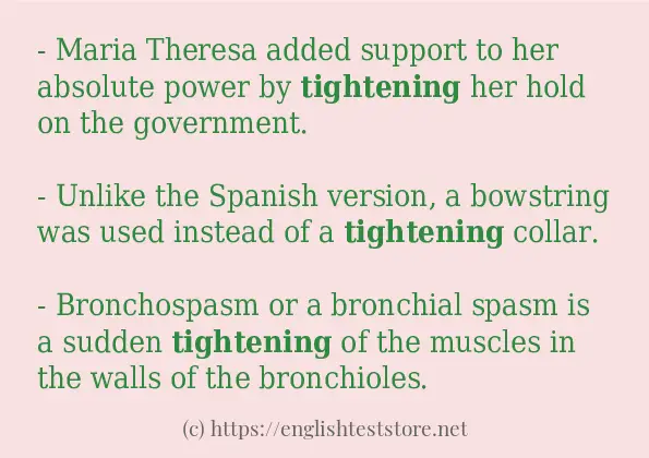 tightening - example sentences