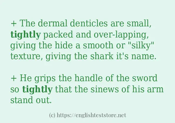 tightly how to use in sentences