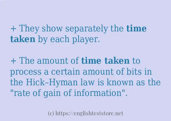 time taken use in-sentences