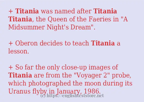 titania in sentences?