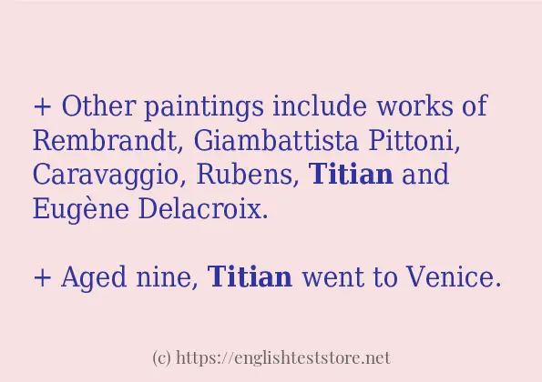 titian - example sentences