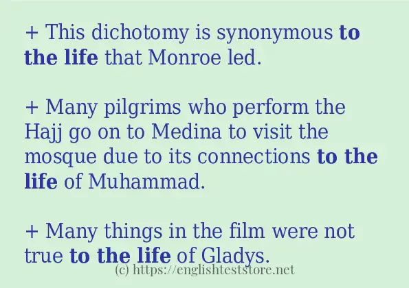 to the life in sentences?