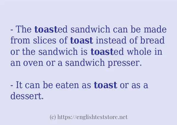 toast in sentences?