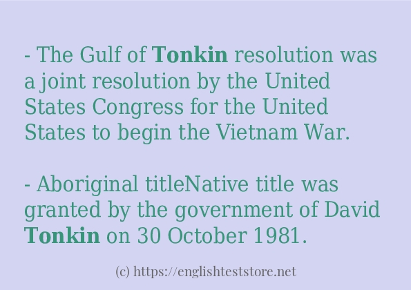 tonkin some ways to use