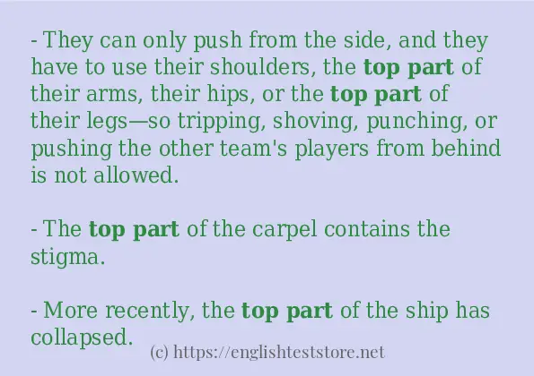 top part how to use in sentences