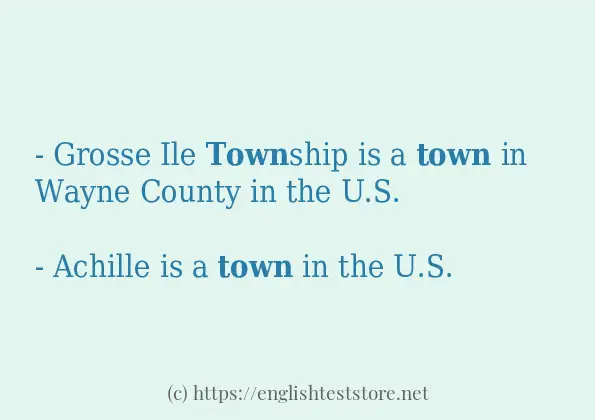 town in-sentences