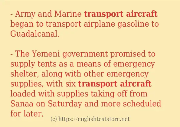 transport aircraft in-sentences