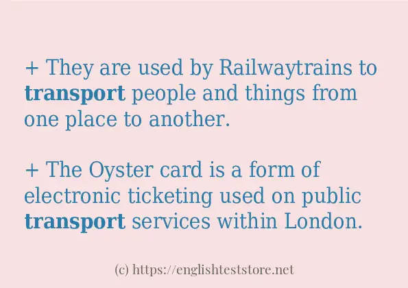 transport example in sentences