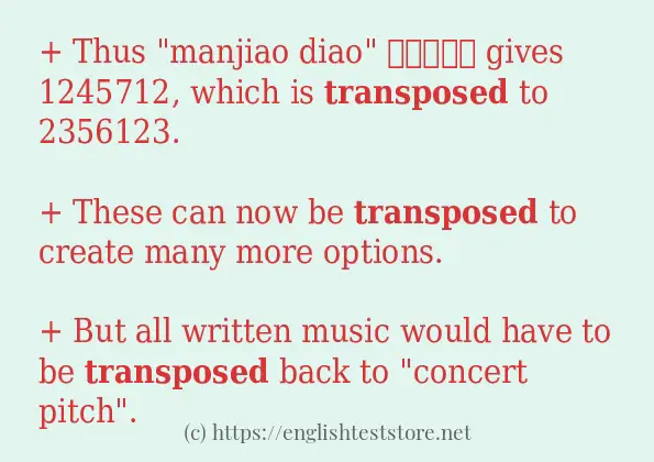 transposed in sentences?