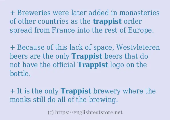 trappist use in sentences