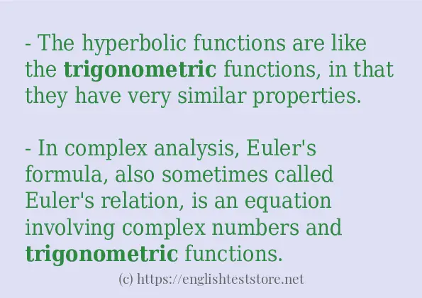 trigonometric in-sentences