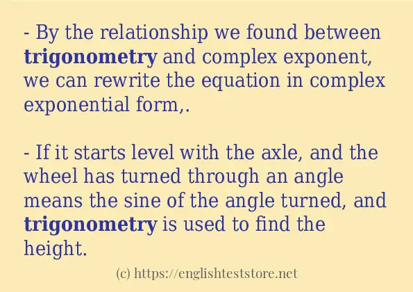 trigonometry how to use in sentences