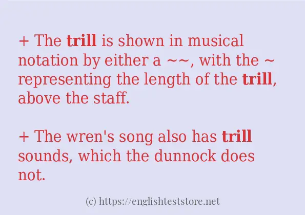 trill - some sentence examples