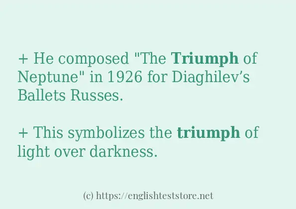 triumph use in sentences