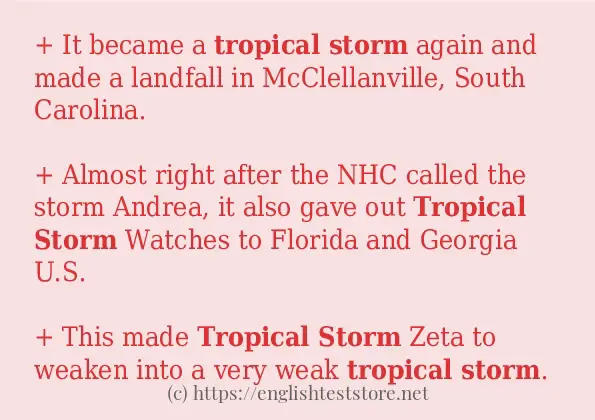 tropical storm in-sentences