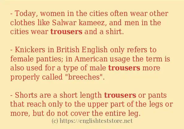 trousers how to use in sentences