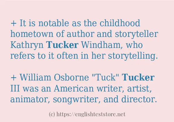 tucker some example sentences