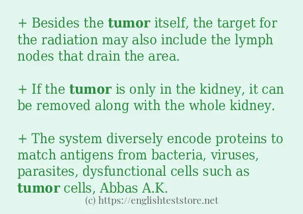 tumor some example sentences