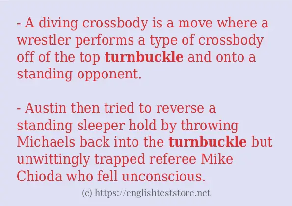 turnbuckle - example sentences turnbuckle - example sentences