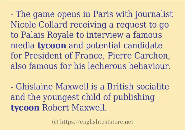tycoon how to use in sentences tycoon how to use in sentences