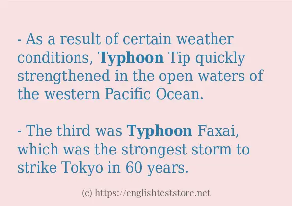 typhoon some example sentences