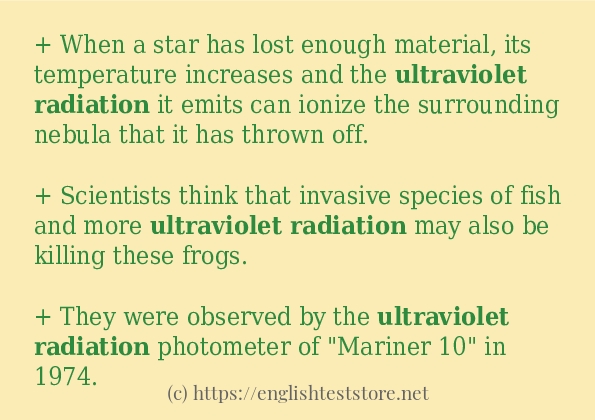 ultraviolet radiation how to use in sentences