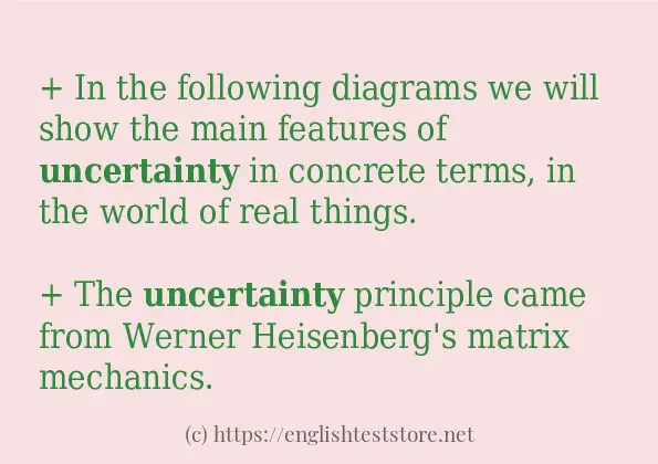 uncertainty how to use in sentences