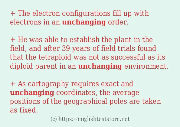 unchanging use in-sentences