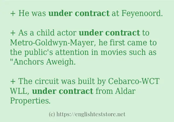 under contract - sentence examples
