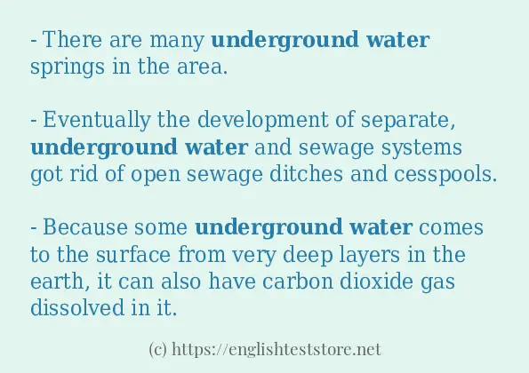 underground water - some sentence examples