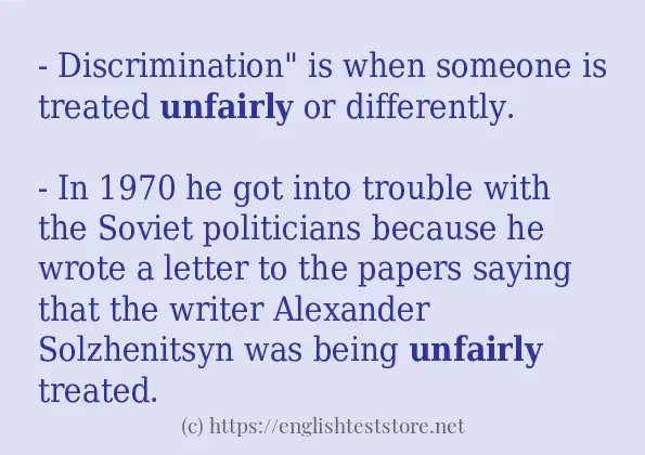 unfairly - sentence examples