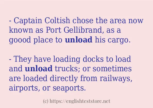 unload - example sentences