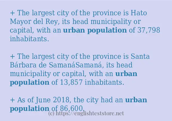 urban population - sentence examples