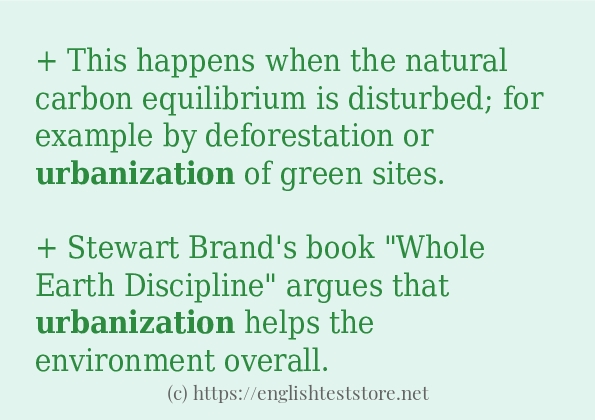 urbanization use in-sentences