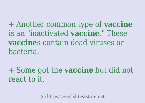 vaccine how to use in sentences