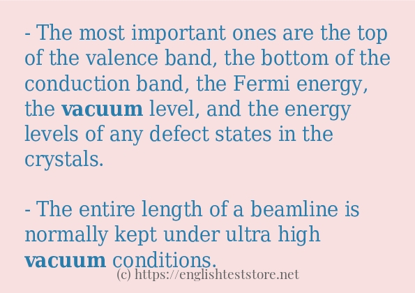 vacuum - example sentences