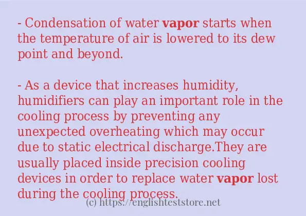 vapor - example sentences