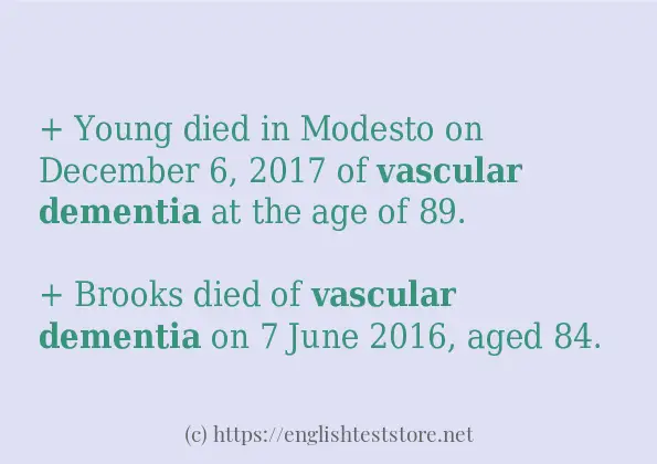 vascular dementia in-sentences