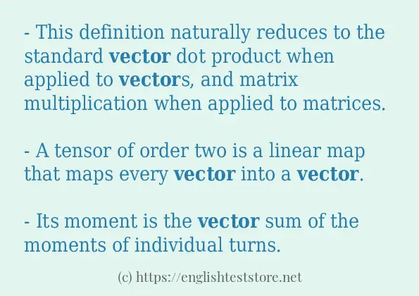 vector - some sentence examples