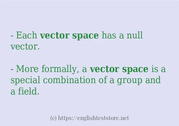 vector space - sentence examples