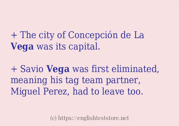 vega - some sentence examples