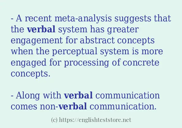 verbal some ways to use