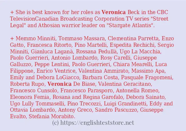 veronica use in sentences