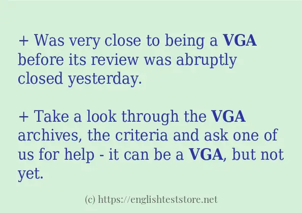 vga example in sentences