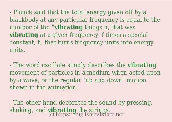 vibrating use in-sentences